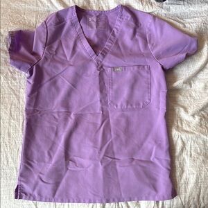 Purple V-Neck Scrub Top- Figs